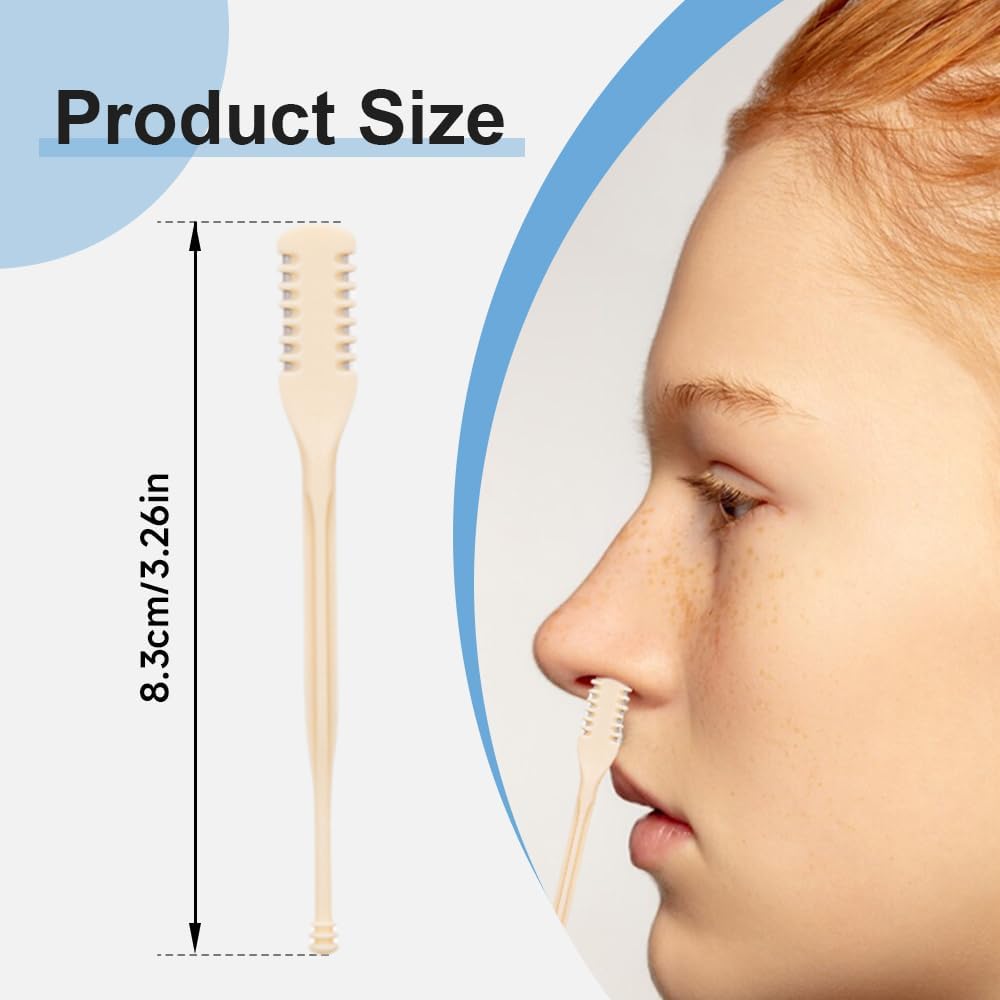 2 in 1 Nasal Hair Cutter, 2025 New Double Sided Nose Hair Knife Nostril Hair Remover Tool, Upgrade Manual 360° Rotating Nose Hair Trimmer with Ear Digger for Men, Women Green X6
