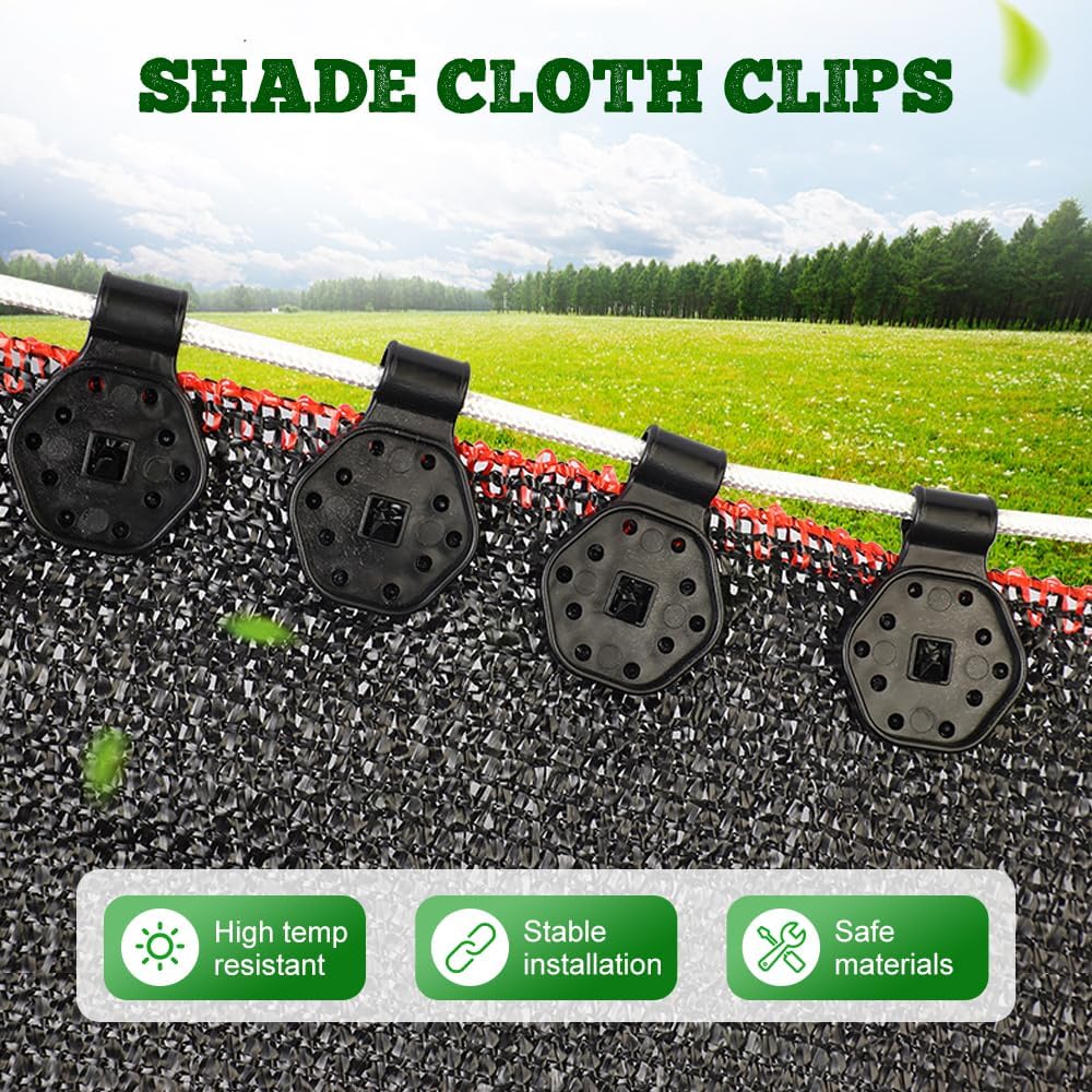 Shade Cloth Heavy Duty Lock Grip, 2026 New Greenhouse Shade Cloth Fix Clamp Tent Clips Windproof Awning Clamp Grip, Upgrade Greenhouse Cloths Fix Clamp 30/50/60Pcs Lock Grip Set 30, Black