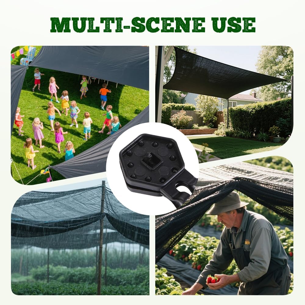 Shade Cloth Heavy Duty Lock Grip, 2026 New Greenhouse Shade Cloth Fix Clamp Tent Clips Windproof Awning Clamp Grip, Upgrade Greenhouse Cloths Fix Clamp 30/50/60Pcs Lock Grip Set 30, Black