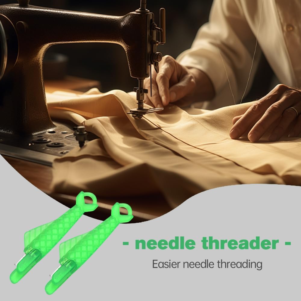 Fish Mouth Sewing Machine Needle Threader, 2024 New Automatic Sewing Needle Threader Simple Needle Threader, Upgrade Quick Sewing Machine Loop Easy Selfthread Needle Threaders Tool Green*10