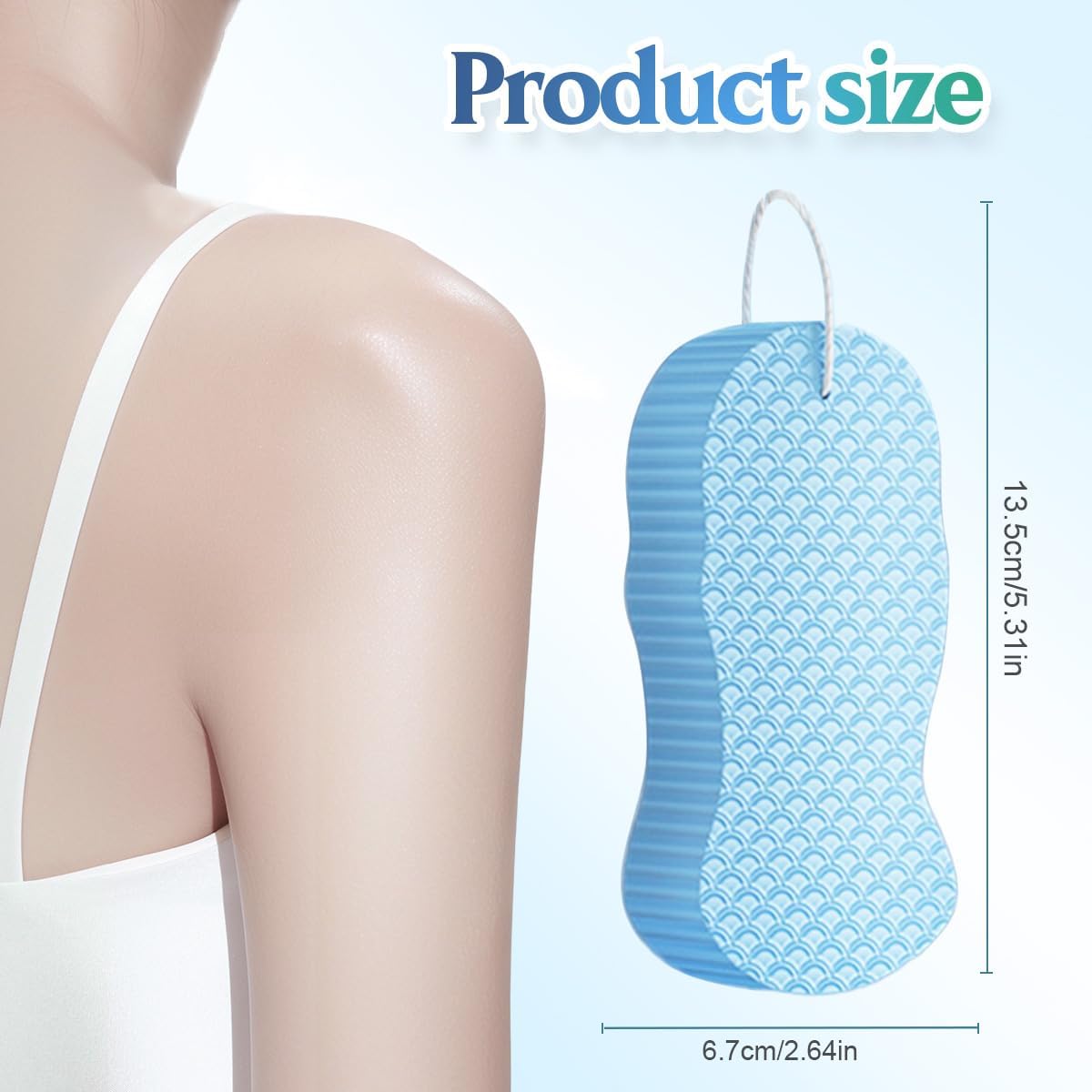 2026 New Magic Exfoliating Bath Sponge, Upgrade 3D Super Soft Exfoliating Bath Sponge Skin Friendly Reusable, Super Soft Exfoliating Bath Sponges Blue