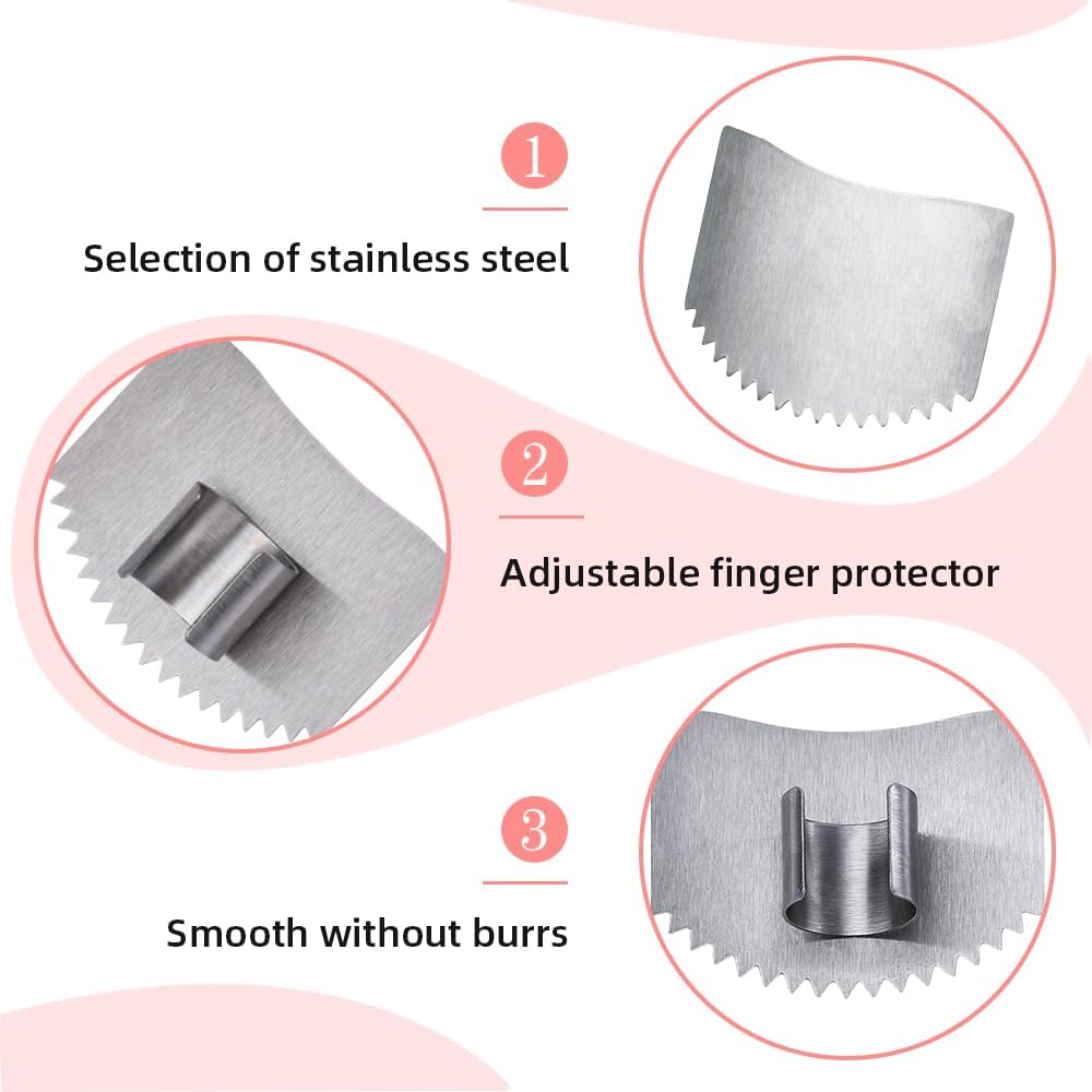 Stainless Steel Cutting Finger Guard, 2025 New Stainless Steel Finger Protector for Cutting, Upgrade Multipack Slicing Tool Finger Protector for Kitchen Protector Avoid Hurting 2