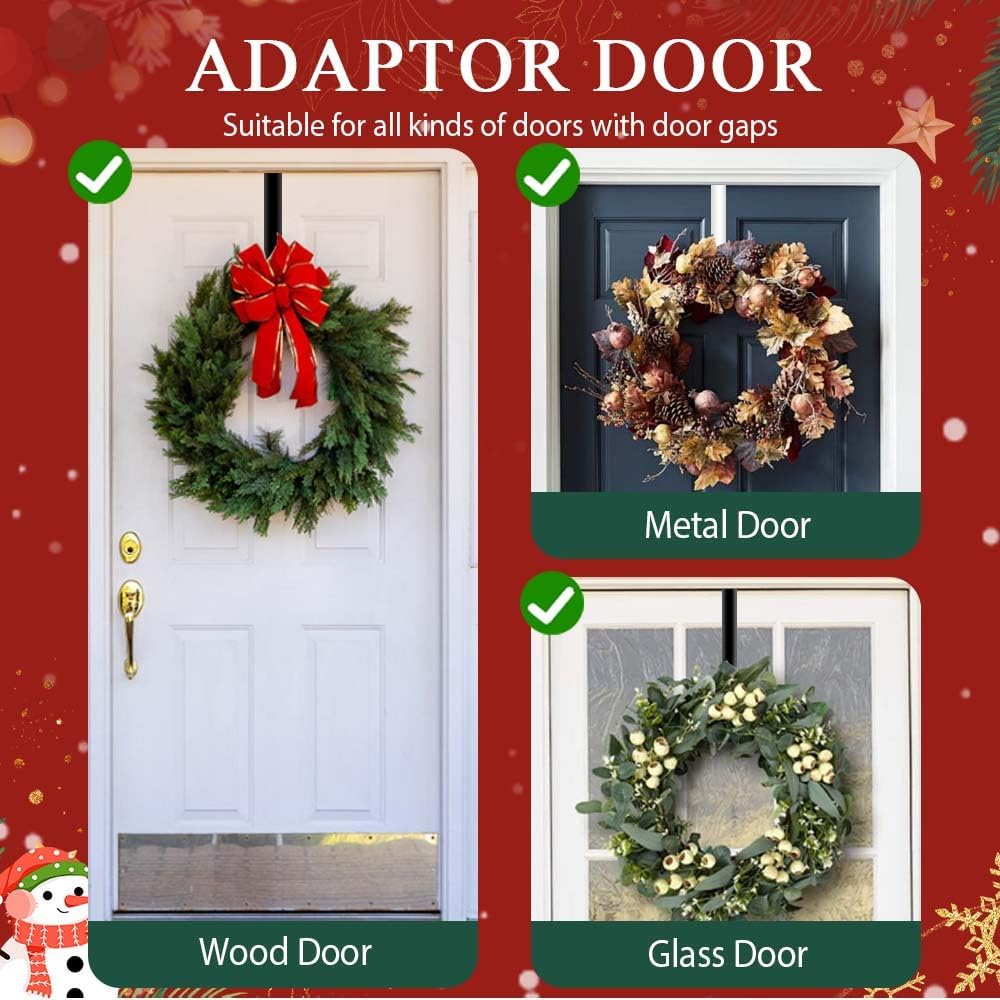 2025 New Over The Door Hooks 4 Pack, Upgrade Garland and Stocking Mantel Holders, Christmas Decorations Garland Stocking Holder Garland Hanger Dual Purpose Dorm Essentials White