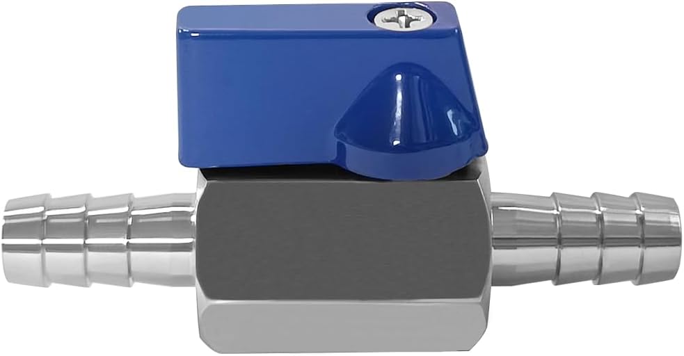 3/8” Barb Ball Valve 304 Stainless Steel Mini Shut Off Valve for 3/8 ID Hose Water Gas Fuel Drip Irrigation and Aquariums