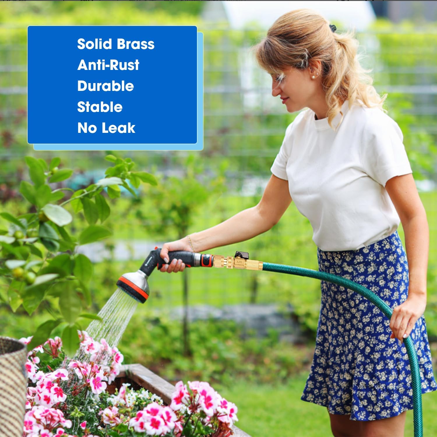 Garden Hose Quick Connector, Solid Brass 3/4 Inch Thread Fitting No-Leak Water Hose Female and Male Easy Connect 6 Sets