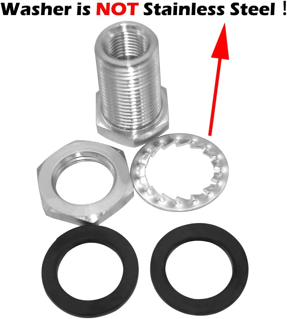 1/4" NPT Stainless Steel Female Bulkhead Coupler Thru-bulk Pipe Fitting 1-1/2" Length Full Female Thread