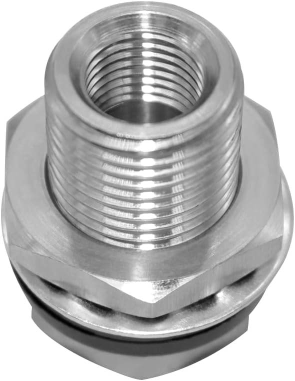 1/4" NPT Stainless Steel Female Bulkhead Coupler Thru-bulk Pipe Fitting 1-1/2" Length Full Female Thread