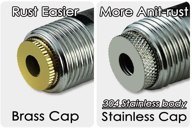 304 Stainless Steel Pig Nipple Waterer with 1/2 Female Bulkhead Fittings for Barrel Kit Feeder Automatic Water Drinker Durable Antirust Set of 5