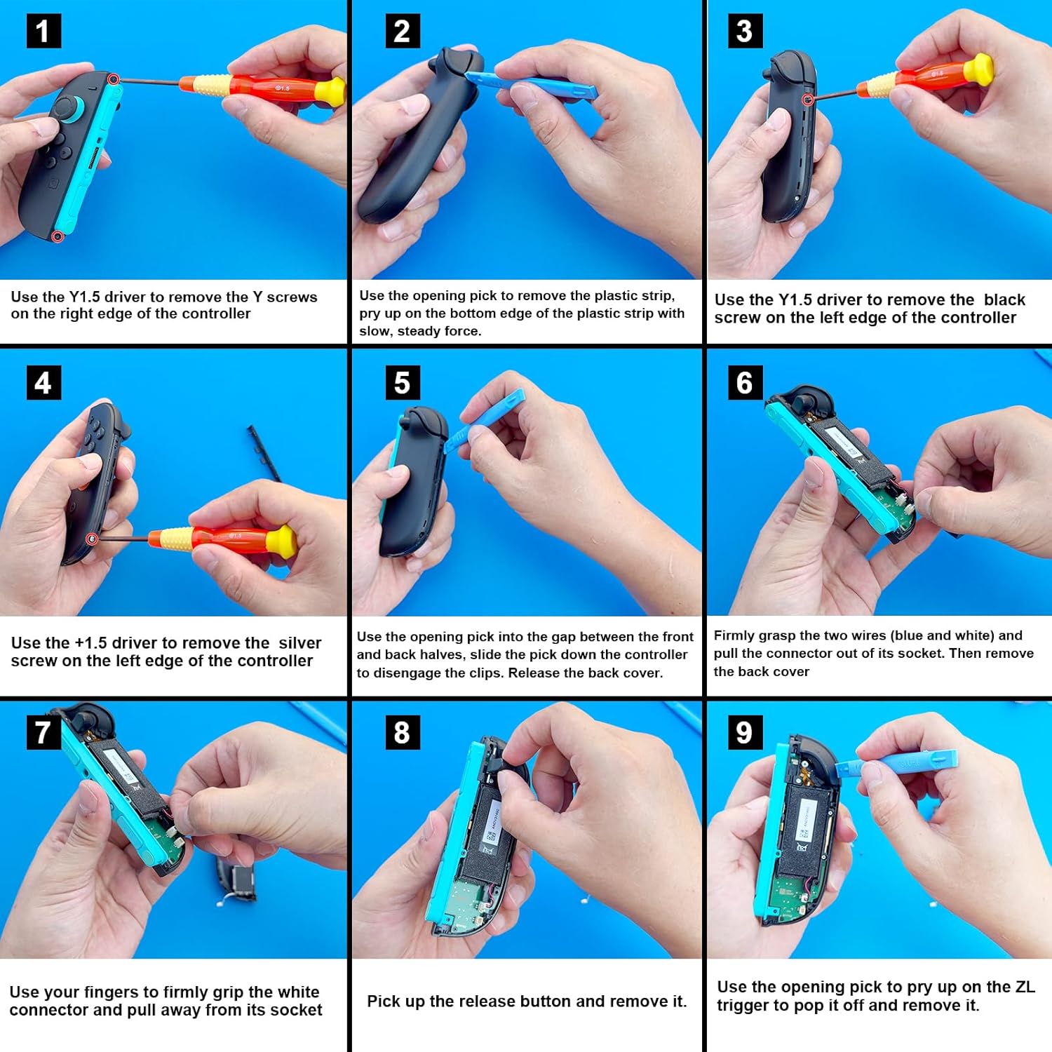 Replacement Joysticks Compatible with Nintendo Switch 2 Joycon Controller 2025 , Drift Fix Repair Kit Screwdriver Pry Tools Accessories Analog Thumb Stick Right+Left