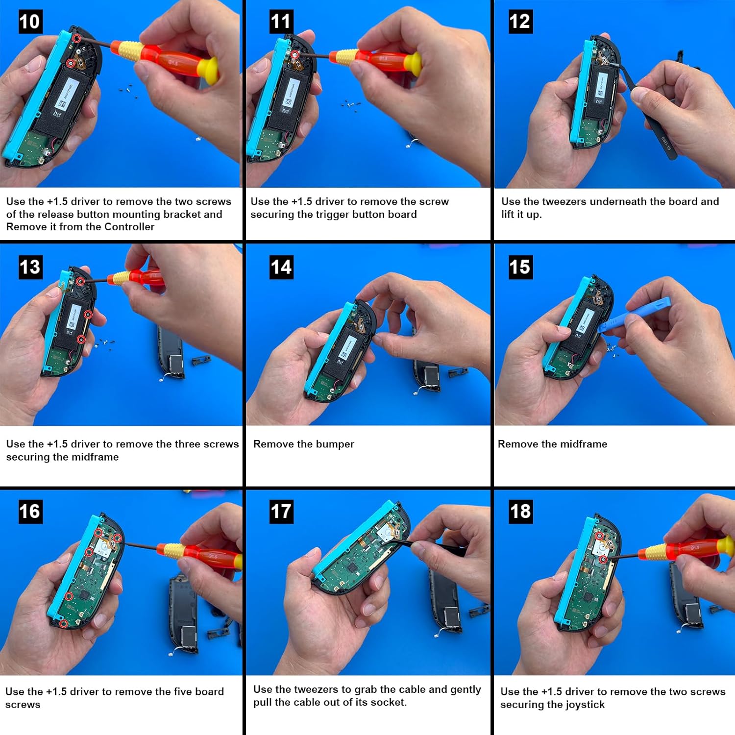 Replacement Joysticks Compatible with Nintendo Switch 2 Joycon Controller 2025 , Drift Fix Repair Kit Screwdriver Pry Tools Accessories Analog Thumb Stick Right+Left
