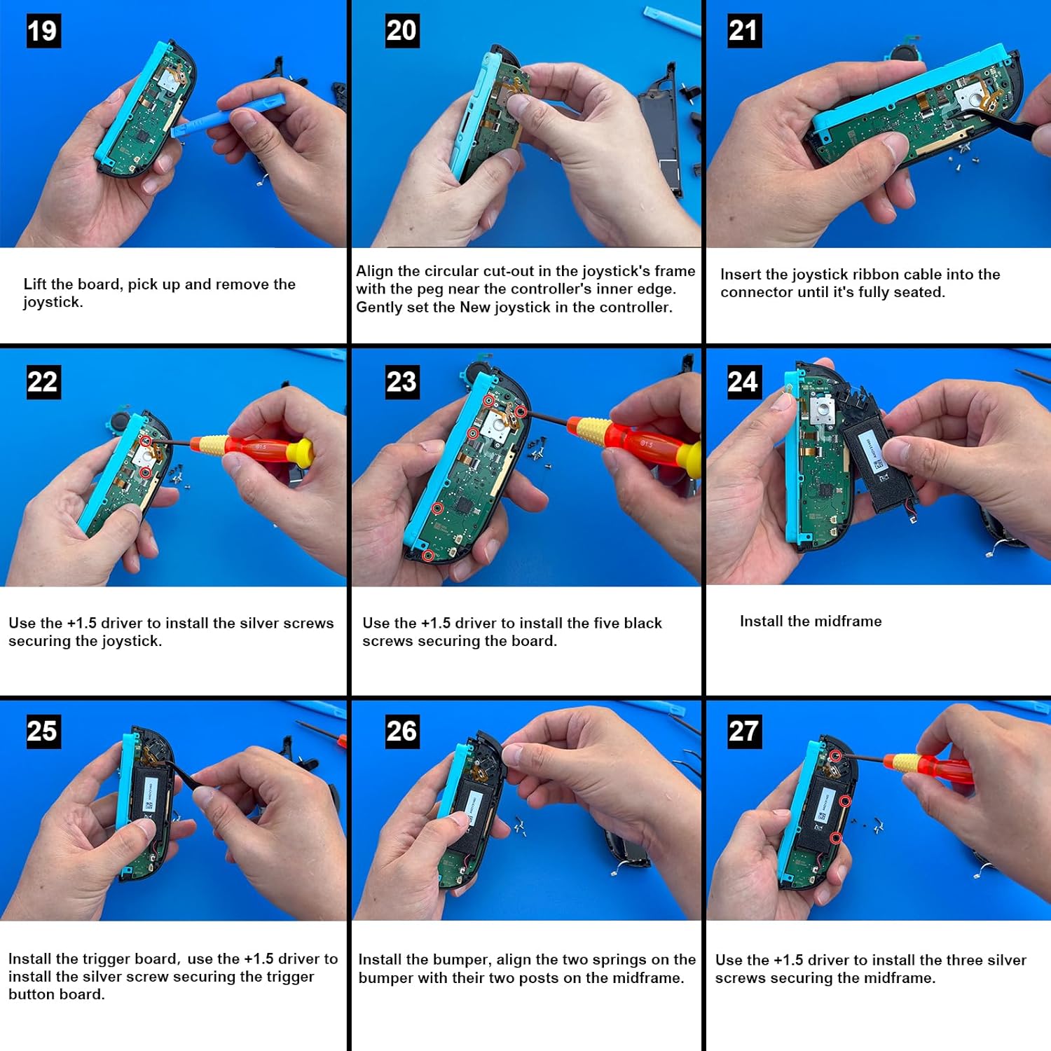 Replacement Joysticks Compatible with Nintendo Switch 2 Joycon Controller 2025 , Drift Fix Repair Kit Screwdriver Pry Tools Accessories Analog Thumb Stick Right+Left