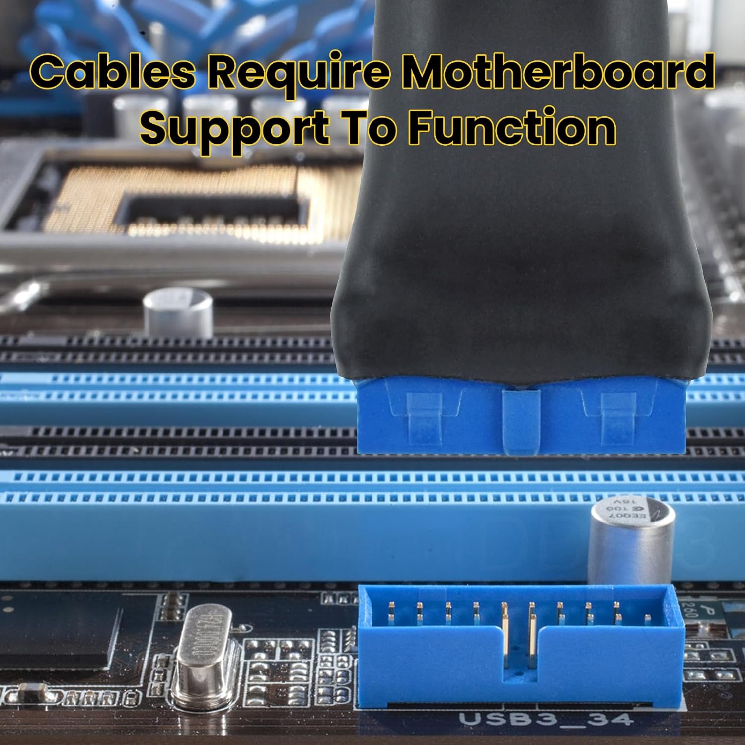 2Pcs USB 3.0 Header Splitter Extension Cable, 19/20 Pin 1 to 2 Y Internal Hub Splitter, Internal Adapter DIY-Cable for Motherboard 5.9 inch