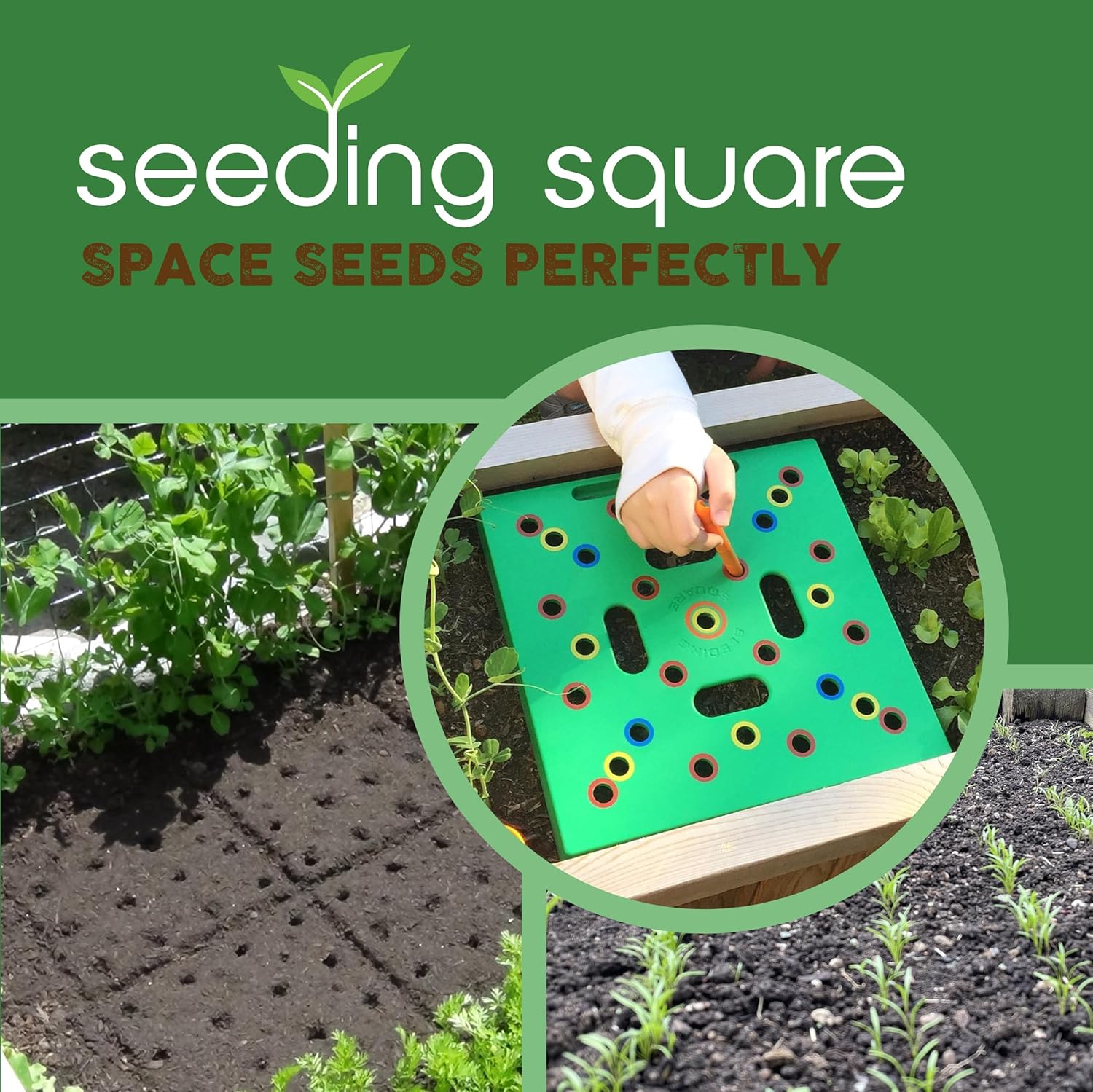 - Patented Seed and Seedling Spacer Tool for Bigger Harvests, Organized Plants & Fewer Weeds – Color-Coded Gardening Template with Dibber, Seed Spoon, Ruler & Planting Guide