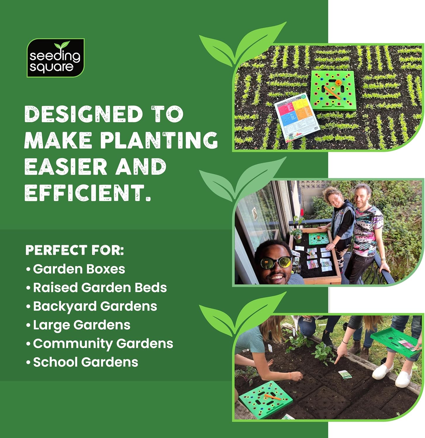 - Patented Seed and Seedling Spacer Tool for Bigger Harvests, Organized Plants & Fewer Weeds – Color-Coded Gardening Template with Dibber, Seed Spoon, Ruler & Planting Guide