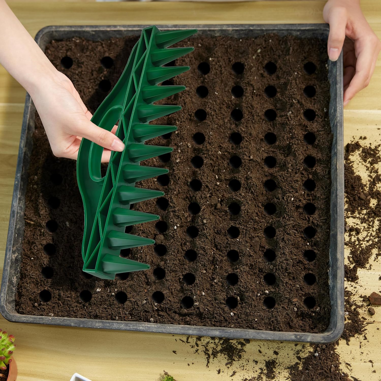The Row Seeder by – Handheld Garden Tool for Precise Seed & Seedling Spacing in Rows & Seed Trays – for Vegetables, Flowers & Herbs. Durable & Ergonomic