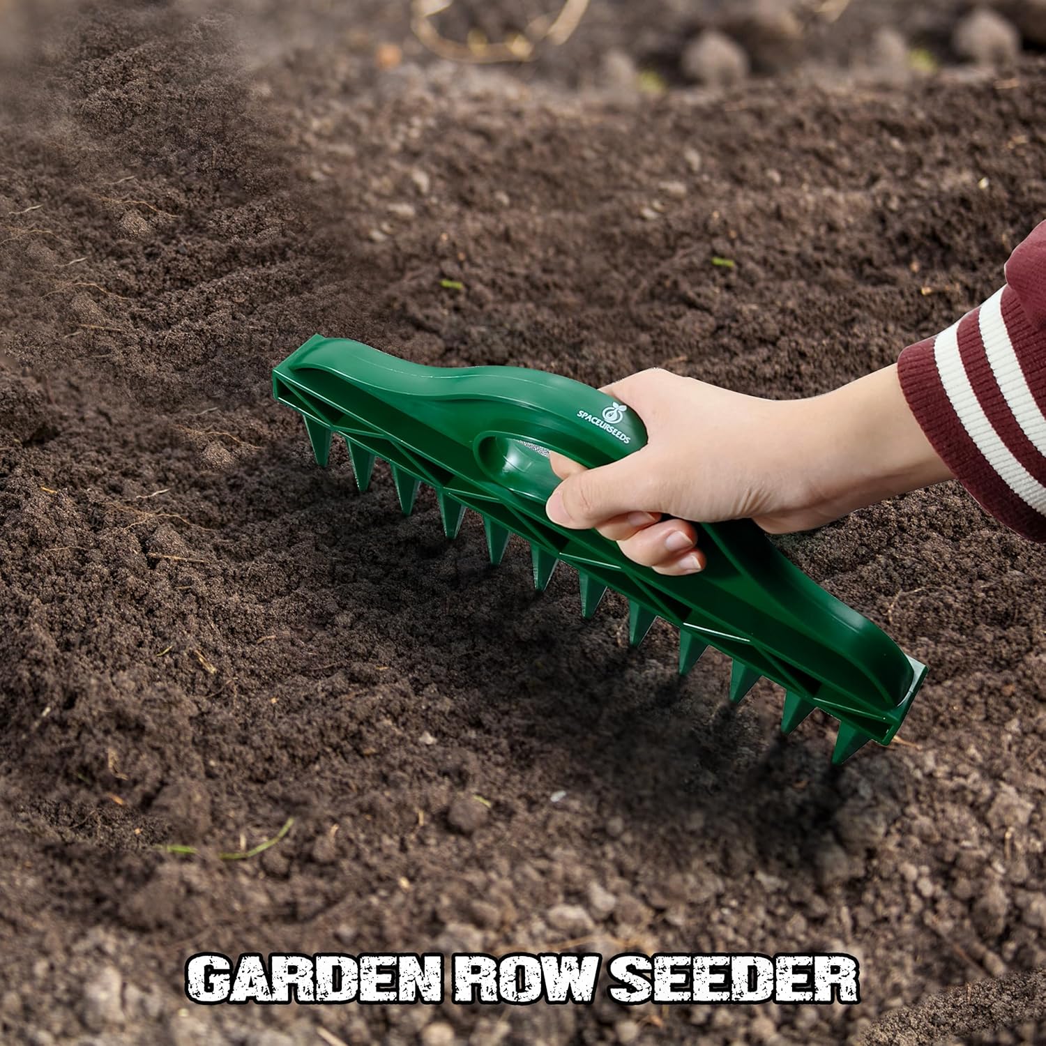 The Row Seeder by – Handheld Garden Tool for Precise Seed & Seedling Spacing in Rows & Seed Trays – for Vegetables, Flowers & Herbs. Durable & Ergonomic