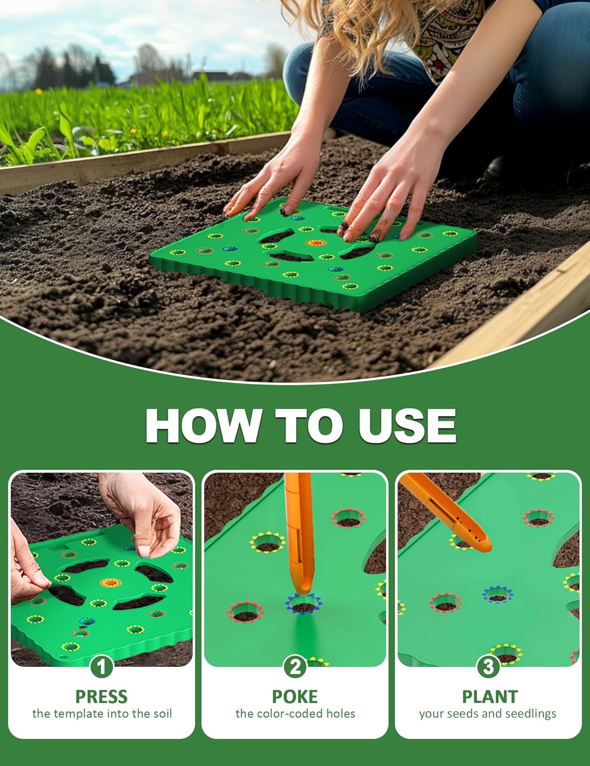 Seed Spacer Tool for Square Foot Gardens - Maximize Your Garden Space and minimize Weeds with This Premium Garden Tool