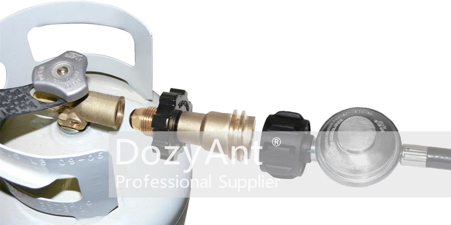 Universal Fit Propane Tank Adapter Converts POL to QCC1 / Type 1 with Wrench, Propane Hose Adapter Old to New Connection Type