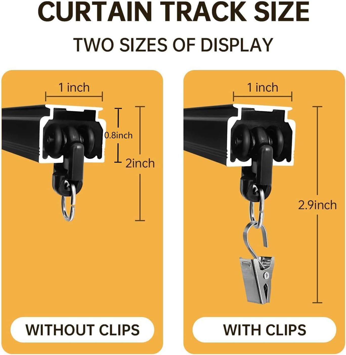 Ceiling Curtain Track,Curtain Track Wall Mounted,Ceiling Mount Rail Room Divider Tracks Extra Long Curtains Rod for Living Room Bedroom Patio Sliding Door Curtains with Clips,Black 9ft