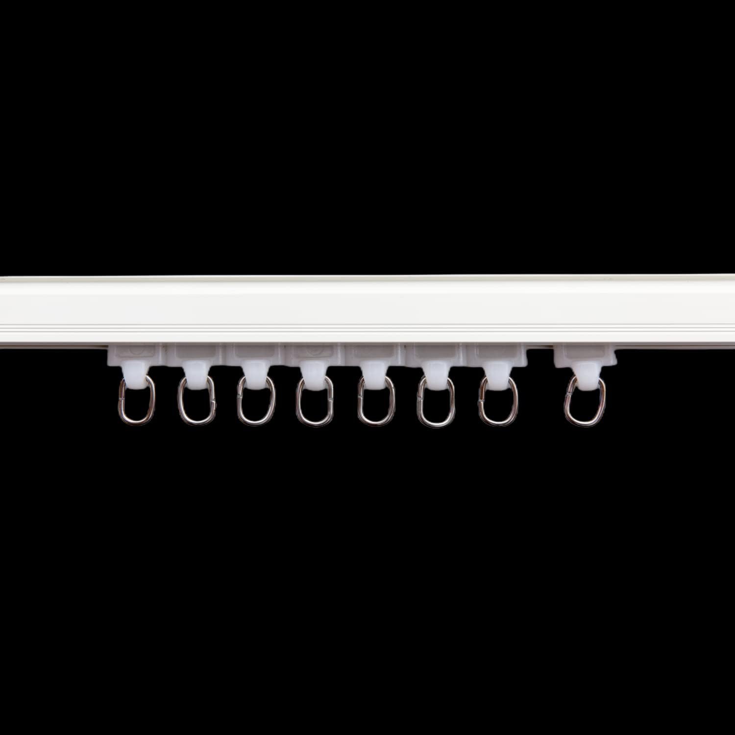 Curtain Tracks Ceiling Wall Mounted Heavy-Duty Curtains Rails Room Divider Curtain Track for Living Room Bedroom Room Shower Divider Pulley White, 30pcs