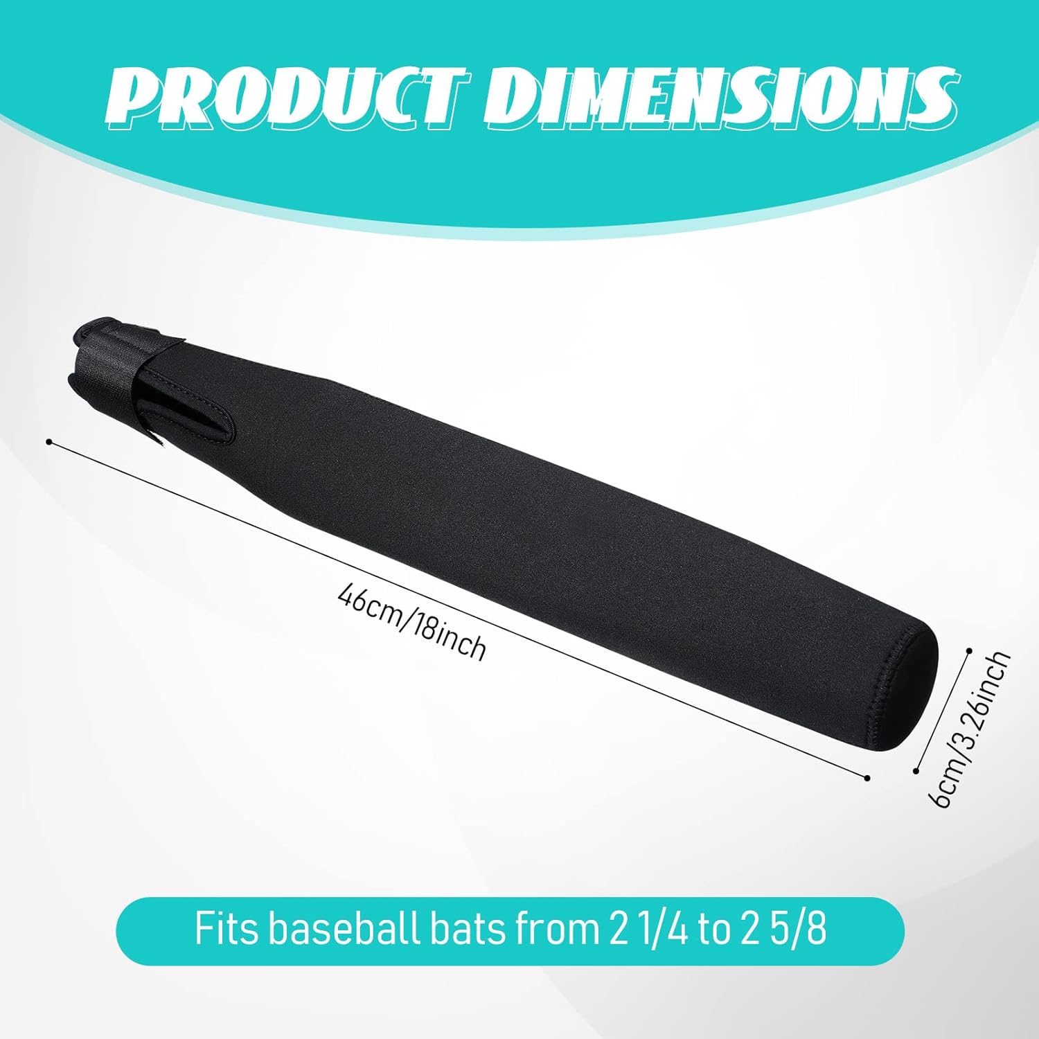 4 Pcs Baseball Bat Sleeve Softball Bat Warmer Batting Training for Composite Cover Warmer Sport Sleeve Protector Reduces Vibration, Black