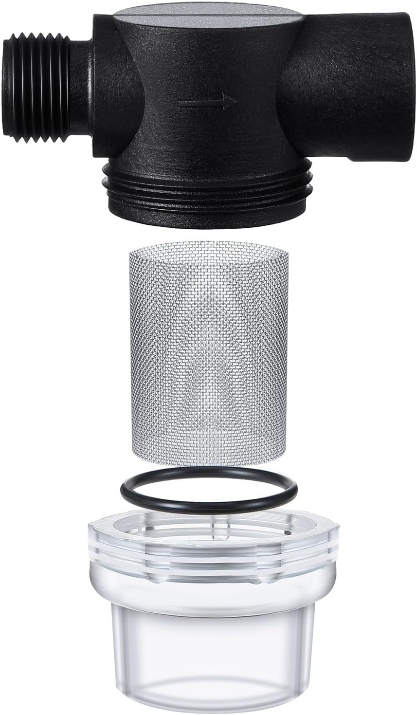 4 Pack Water Pump Strainer Filter, RV Replacement 1/2 Twist On Pipe Strainer with 50 Mesh Stainless Steel Filter Screen Compatible with WFCO or Shurflo Pumps