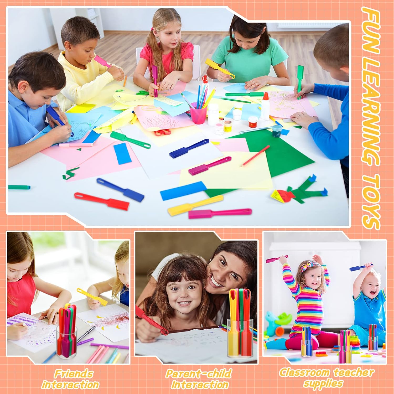 Magnet Wands for Kids Classroom Educational Learning Kits Rainbow Magnetic Wand Bulk 8 Inch Preschool Science Experiment Tools Learning Toys Bingo Games, 6 Colors 12 Pcs
