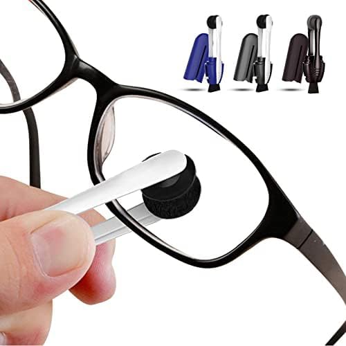 Portable Microfiber Eyeglass Cleaner 3 Count , Efficient and Durable Carbon Microfiber Technology, Lens Cleaner with Carbon Microfiber Tech and Mini Sunglasses Brush Cleaning Tool