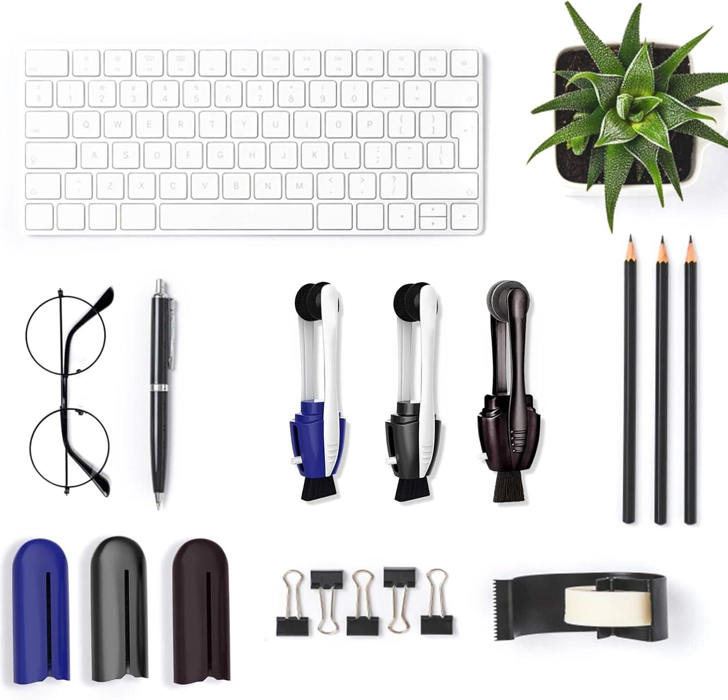 Portable Microfiber Eyeglass Cleaner 3 Count , Efficient and Durable Carbon Microfiber Technology, Lens Cleaner with Carbon Microfiber Tech and Mini Sunglasses Brush Cleaning Tool