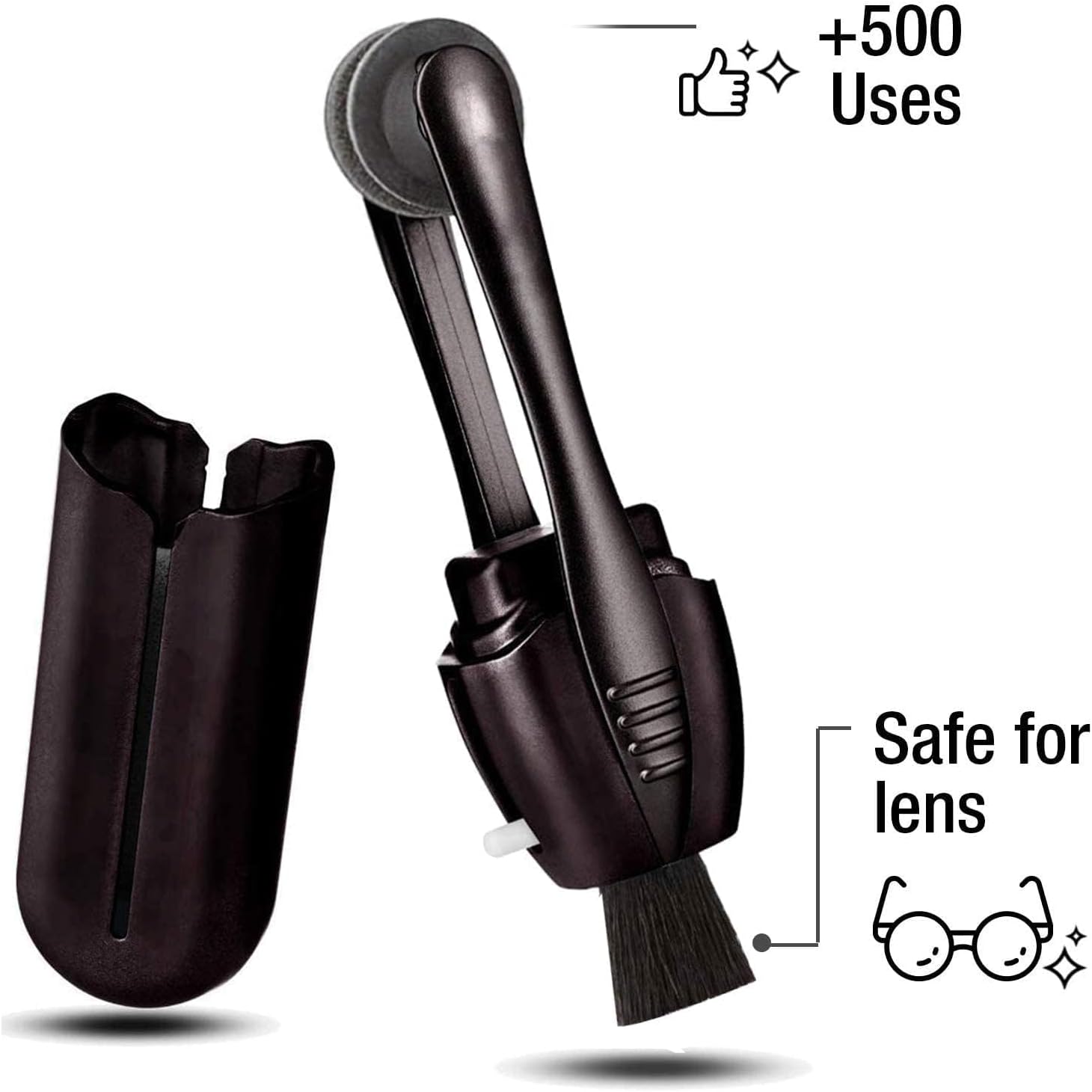 Portable Microfiber Eyeglass Cleaner 3 Count , Efficient and Durable Carbon Microfiber Technology, Lens Cleaner with Carbon Microfiber Tech and Mini Sunglasses Brush Cleaning Tool