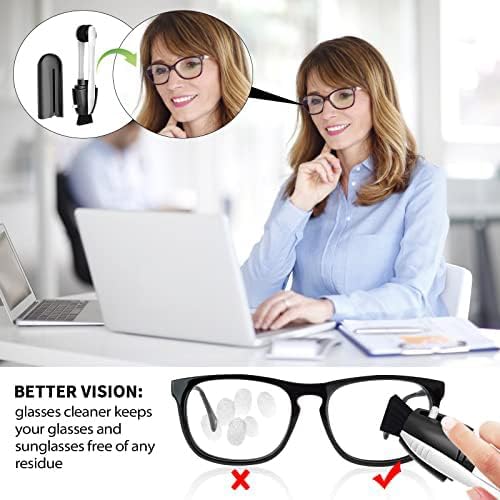 Portable Microfiber Eyeglass Cleaner 3 Count , Efficient and Durable Carbon Microfiber Technology, Lens Cleaner with Carbon Microfiber Tech and Mini Sunglasses Brush Cleaning Tool