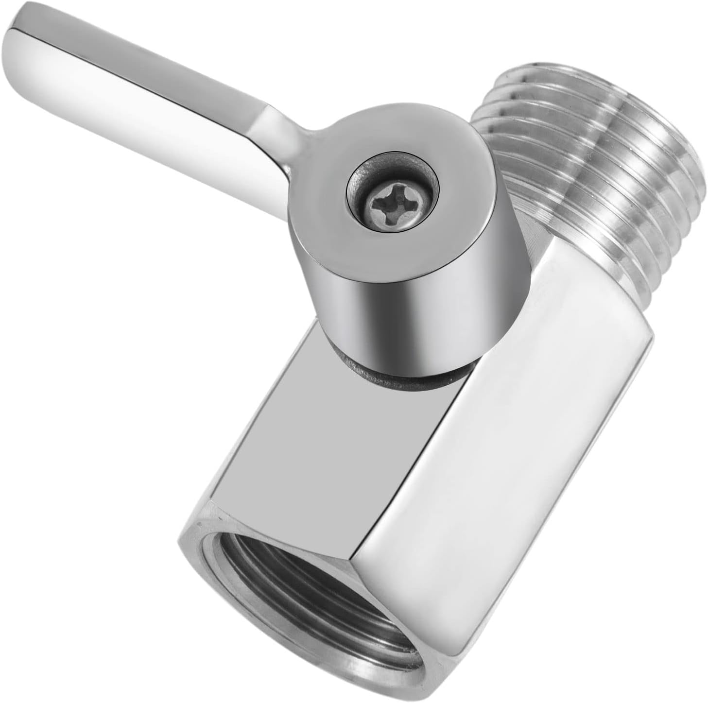 Shower Head Shut Off Valve, 304 Stainless Steel Mini Ball Valve NPT Thread 1/2" Male x 1/2"Female ,Shower Head Flow Control Valve,Water Flow Control Valve 2 Pack
