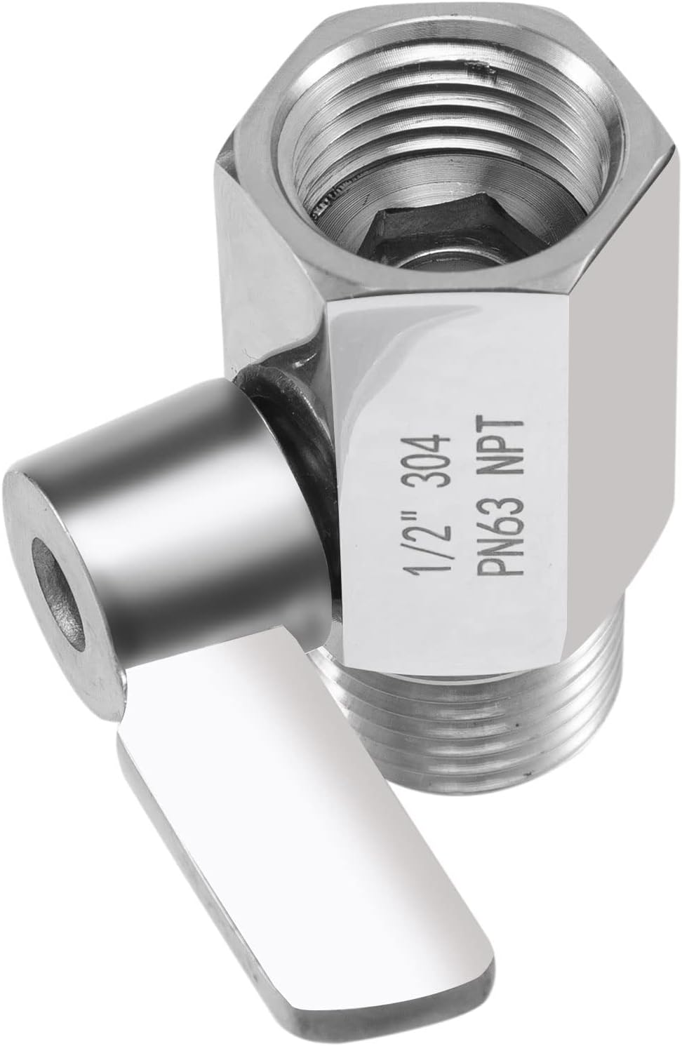 Shower Head Shut Off Valve, 304 Stainless Steel Mini Ball Valve NPT Thread 1/2" Male x 1/2"Female ,Shower Head Flow Control Valve,Water Flow Control Valve 2 Pack