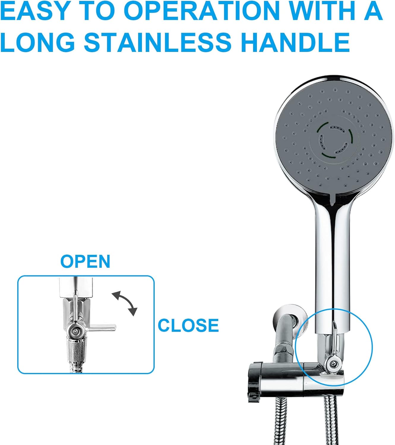 Shower Head Shut Off Valve, 304 Stainless Steel Mini Ball Valve NPT Thread 1/2" Male x 1/2"Female ,Shower Head Flow Control Valve,Water Flow Control Valve 2 Pack