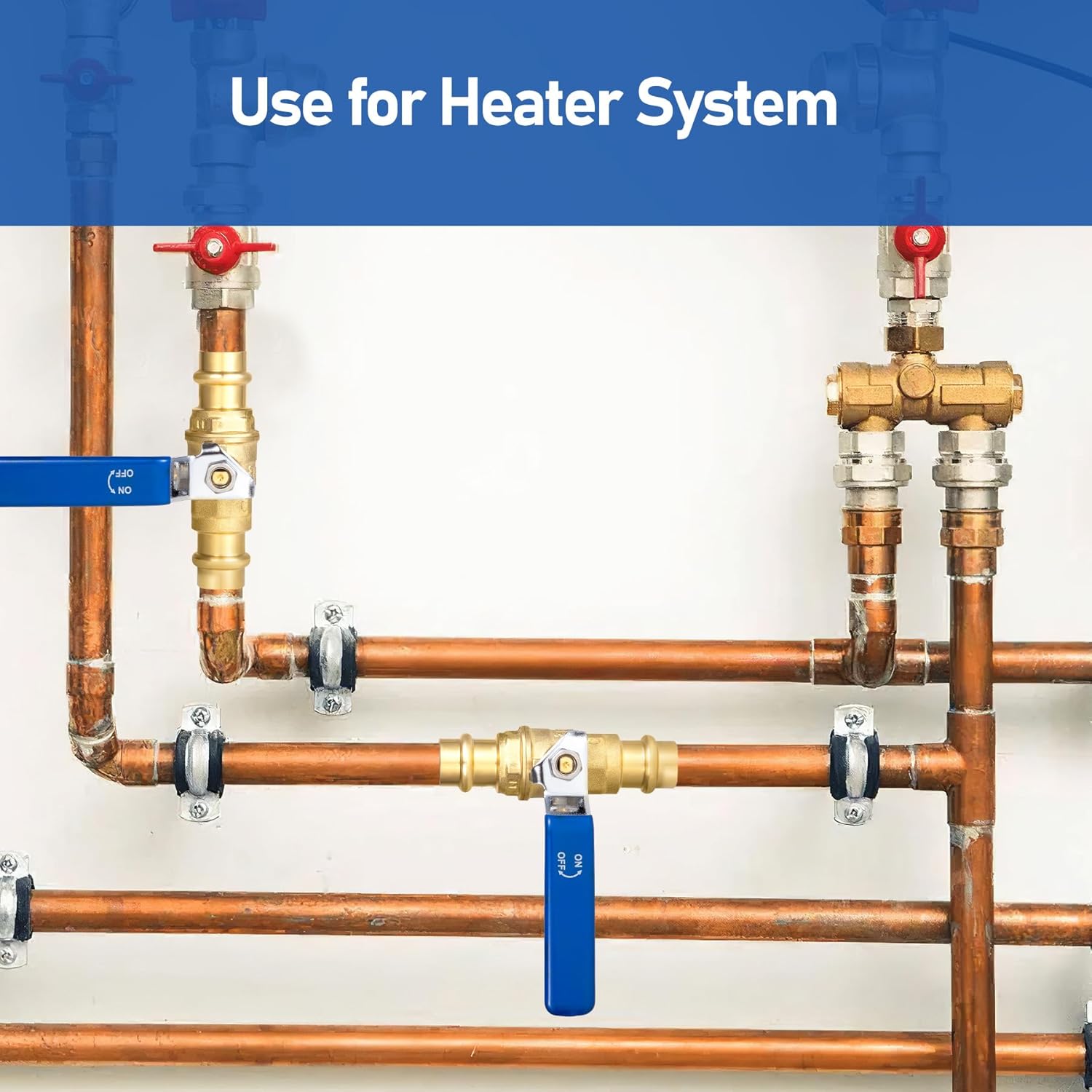 1/2" Press Ball Valve, Lead-Free Press into 1/2"Copper Tubing Connection with EPDM O-ring