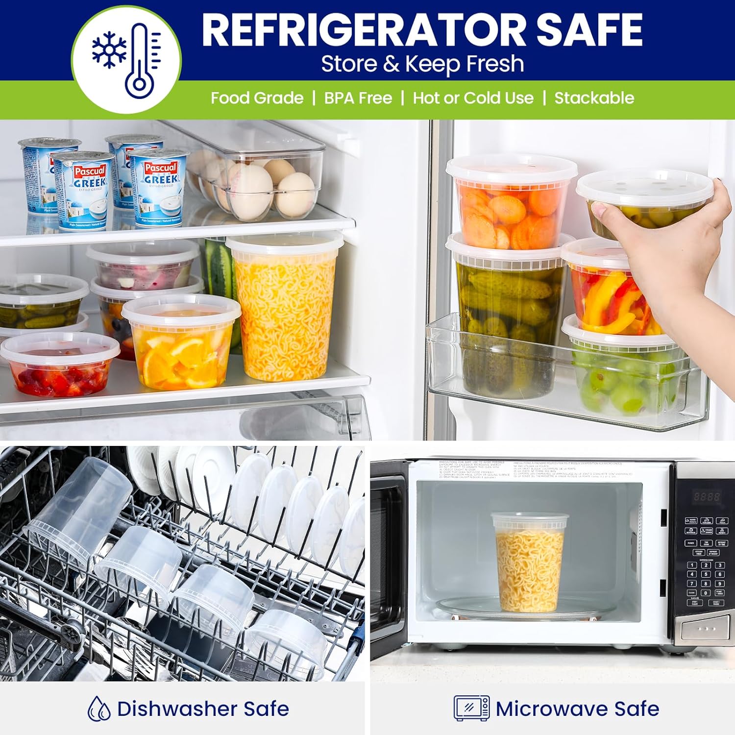 90 Sets Plastic Deli Containers With Lids, Assorted Sizes 8 oz 16oz 32oz Variety pack, Airtight Food Storage Containers, Freezer/Dishwasher/Microwave Safe, Soup Containers For Takeout Food Storage
