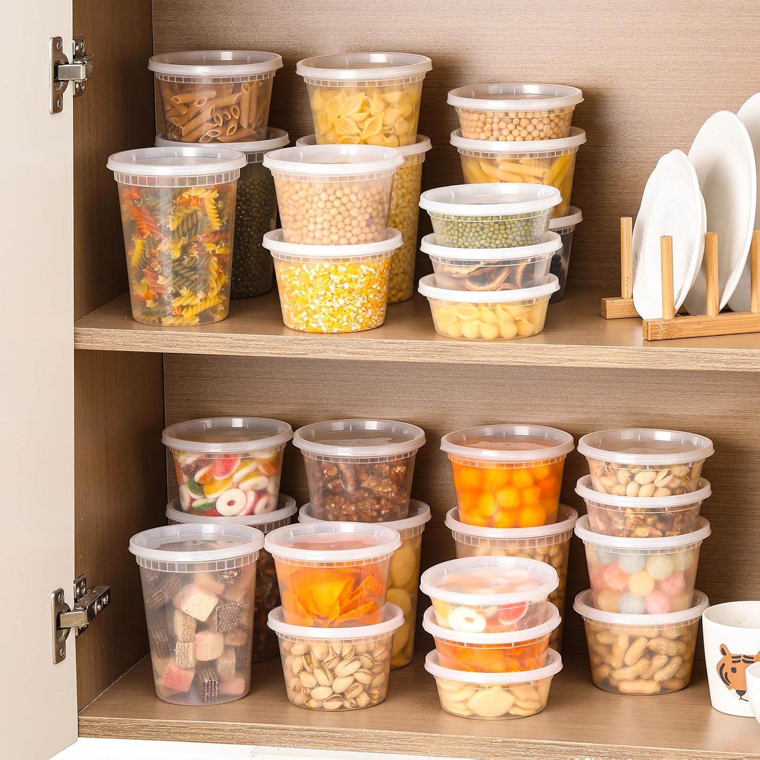 90 Sets Plastic Deli Containers With Lids, Assorted Sizes 8 oz 16oz 32oz Variety pack, Airtight Food Storage Containers, Freezer/Dishwasher/Microwave Safe, Soup Containers For Takeout Food Storage