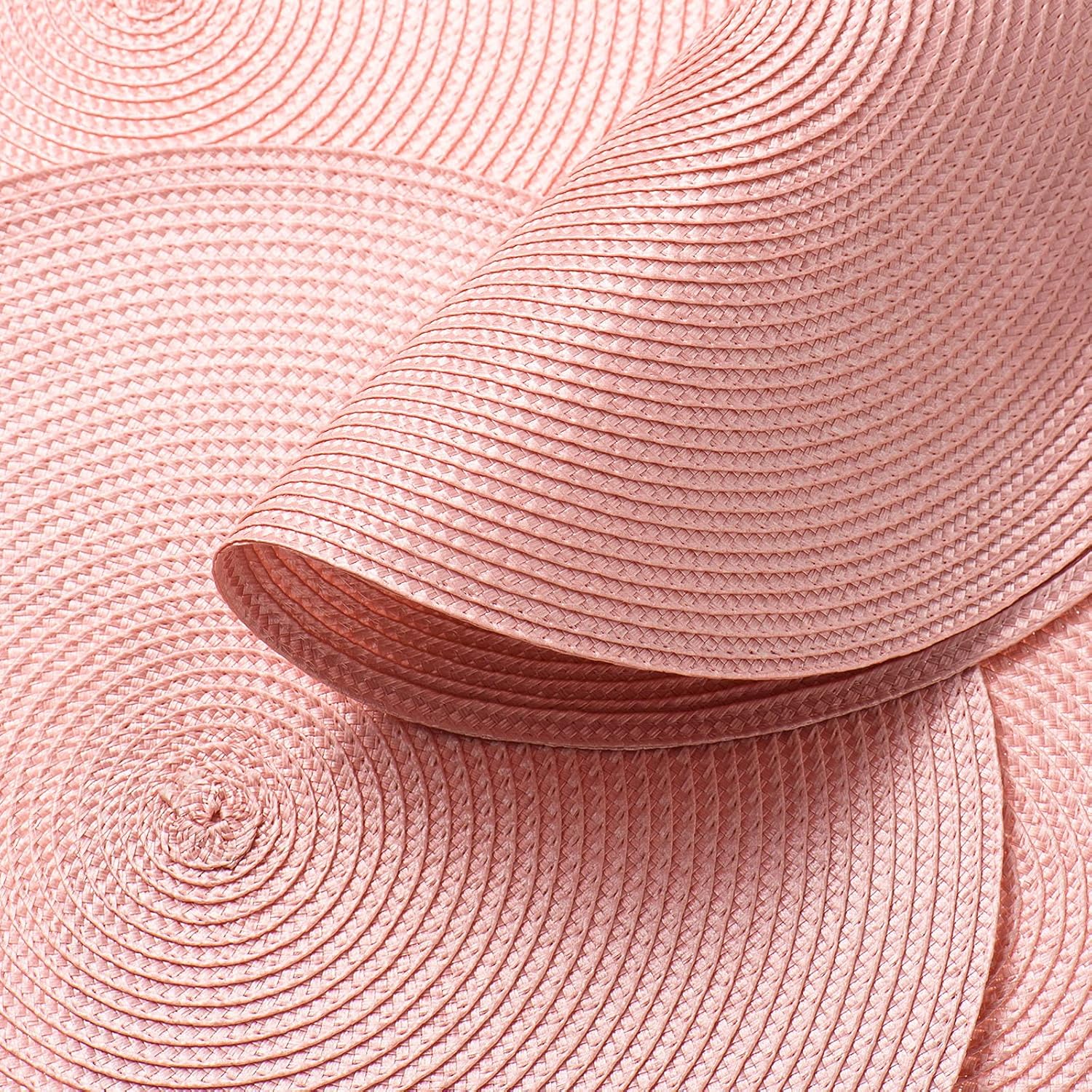 Round Braided Placemats 15 Inch Round Table Mats for Dining Tables Natural Woven Heat Resistant Place mats Set of 6 Pink