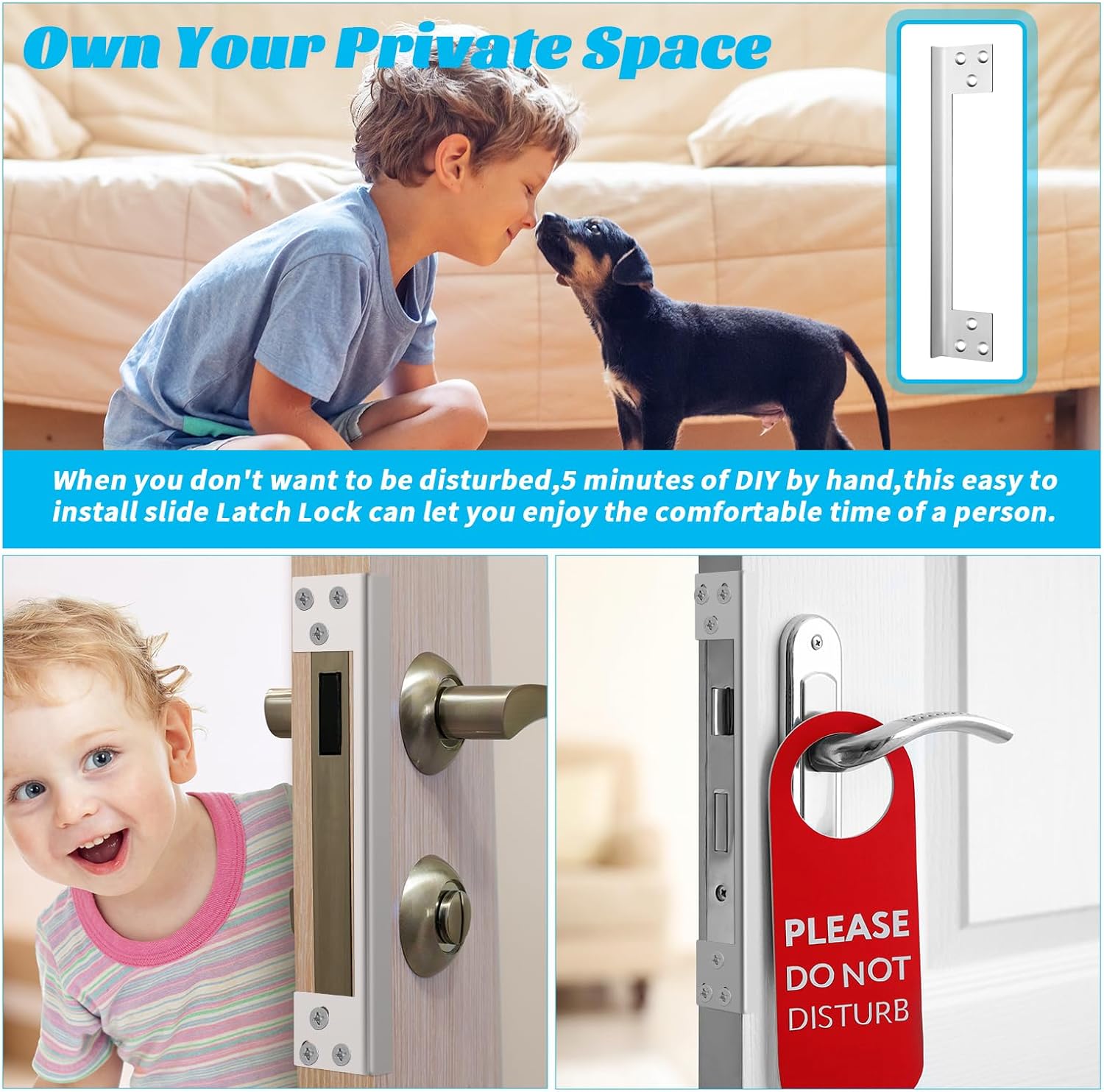 2 Pcs Door Latch Guard Plate 7 Inch Outswing Angle Latch Protector Shield L Shaped Security Reinforcement Striker Plates to Block Access to Door Lock Deadbolt
