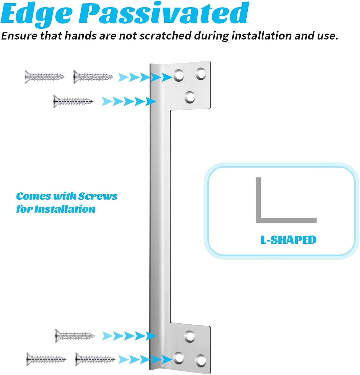 2 Pcs Door Latch Guard Plate 7 Inch Outswing Angle Latch Protector Shield L Shaped Security Reinforcement Striker Plates to Block Access to Door Lock Deadbolt