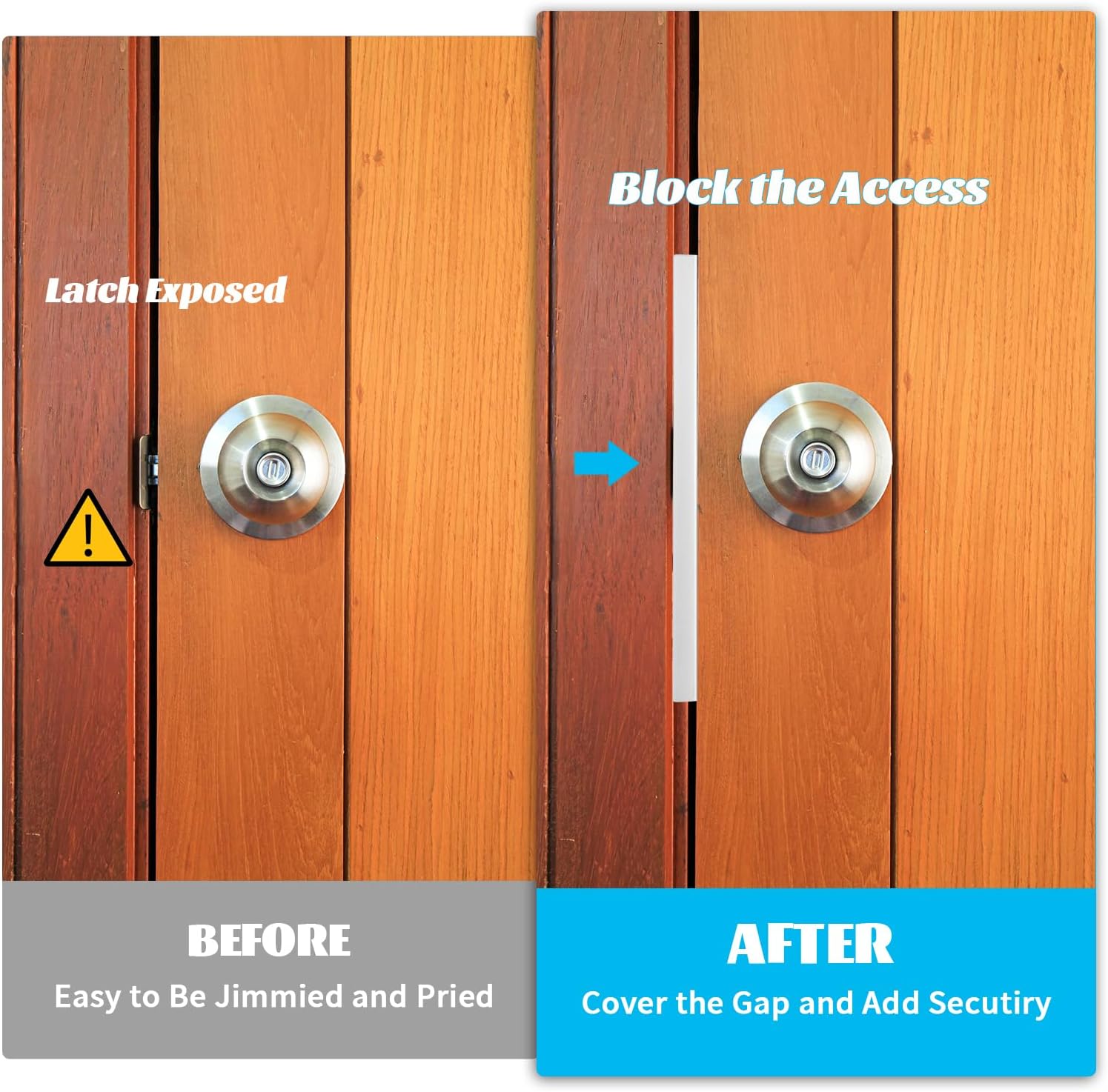 2 Pcs Door Latch Guard Plate 7 Inch Outswing Angle Latch Protector Shield L Shaped Security Reinforcement Striker Plates to Block Access to Door Lock Deadbolt