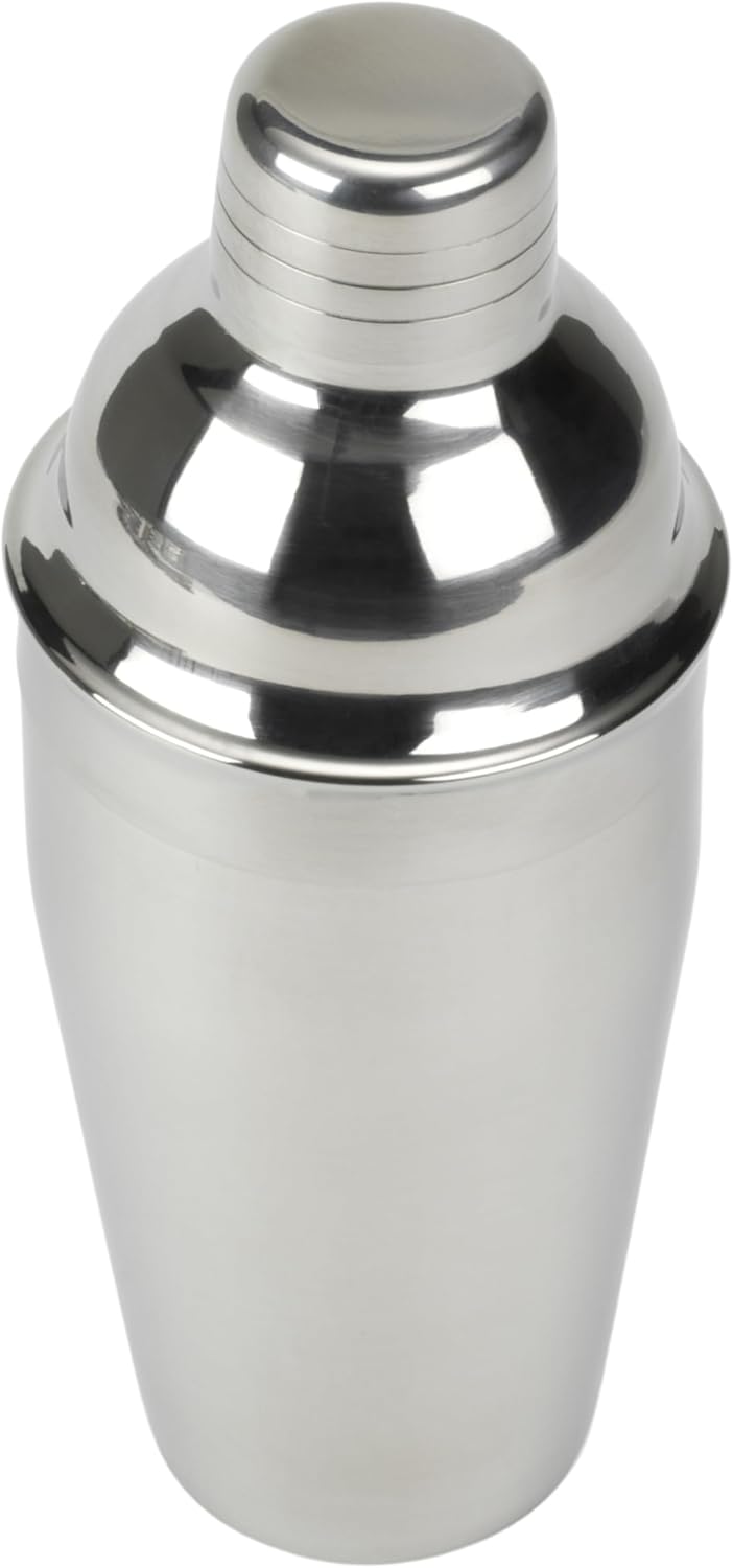 Gourmet 16oz Stainless Steel Cocktail Shaker with 1oz Jigger Cap, Bar Tool with Built-in Strainer, Freezer Safe Drink Mixer, Professional Shaker for Cocktails and Mixed Drinks