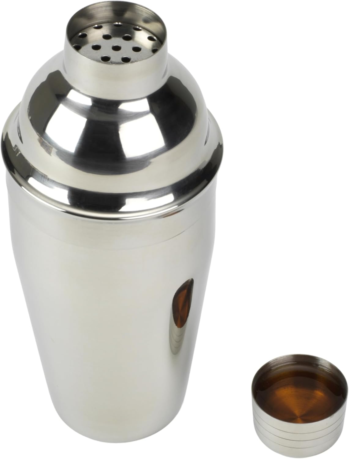 Gourmet 16oz Stainless Steel Cocktail Shaker with 1oz Jigger Cap, Bar Tool with Built-in Strainer, Freezer Safe Drink Mixer, Professional Shaker for Cocktails and Mixed Drinks