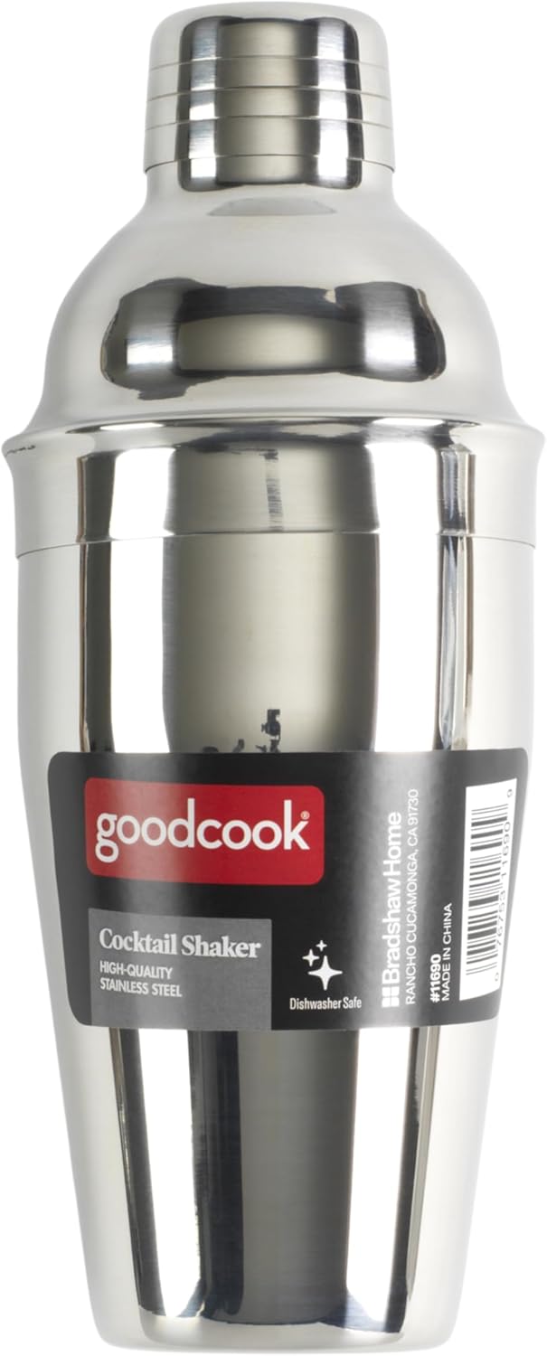 Gourmet 16oz Stainless Steel Cocktail Shaker with 1oz Jigger Cap, Bar Tool with Built-in Strainer, Freezer Safe Drink Mixer, Professional Shaker for Cocktails and Mixed Drinks