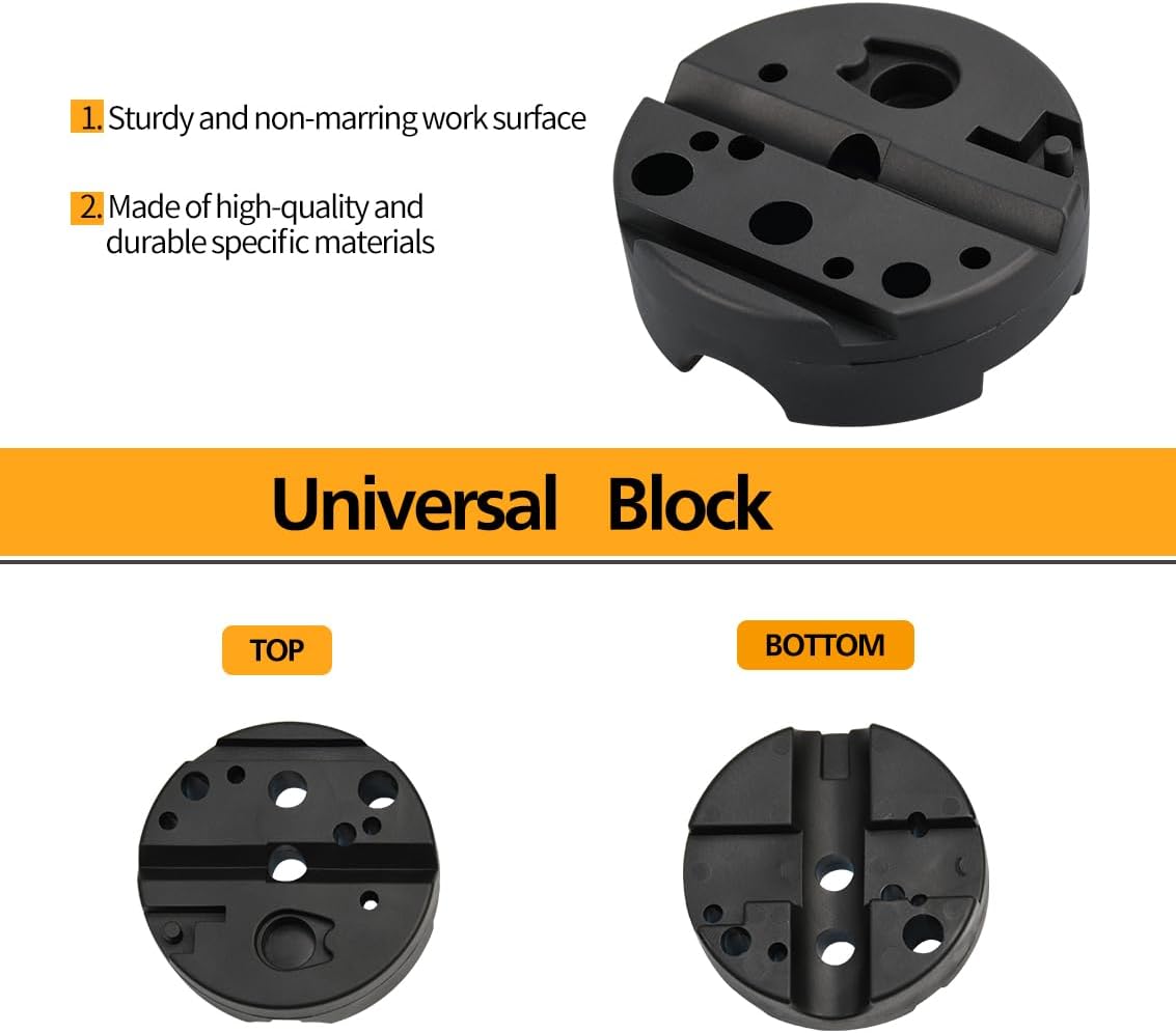 Pin Punch Set, 14pcs Removing Repair Tools, including Universal Block, Pin Punches and Hammer