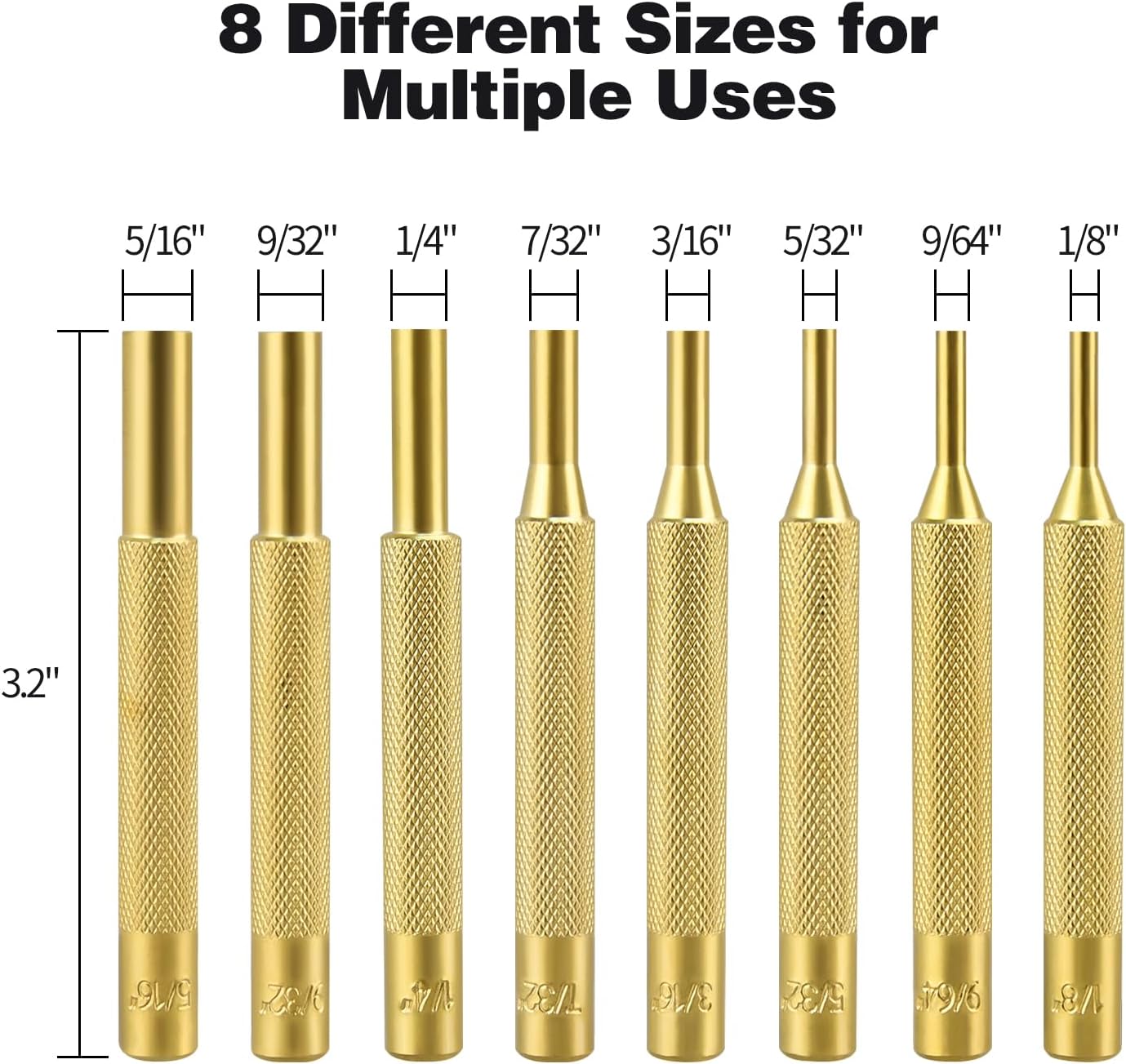 Pin Punch Set, 22pcs Removing Repair Tools, Including Universal Block, Brass Pin Punches, Steel Pin Punches and Hammer