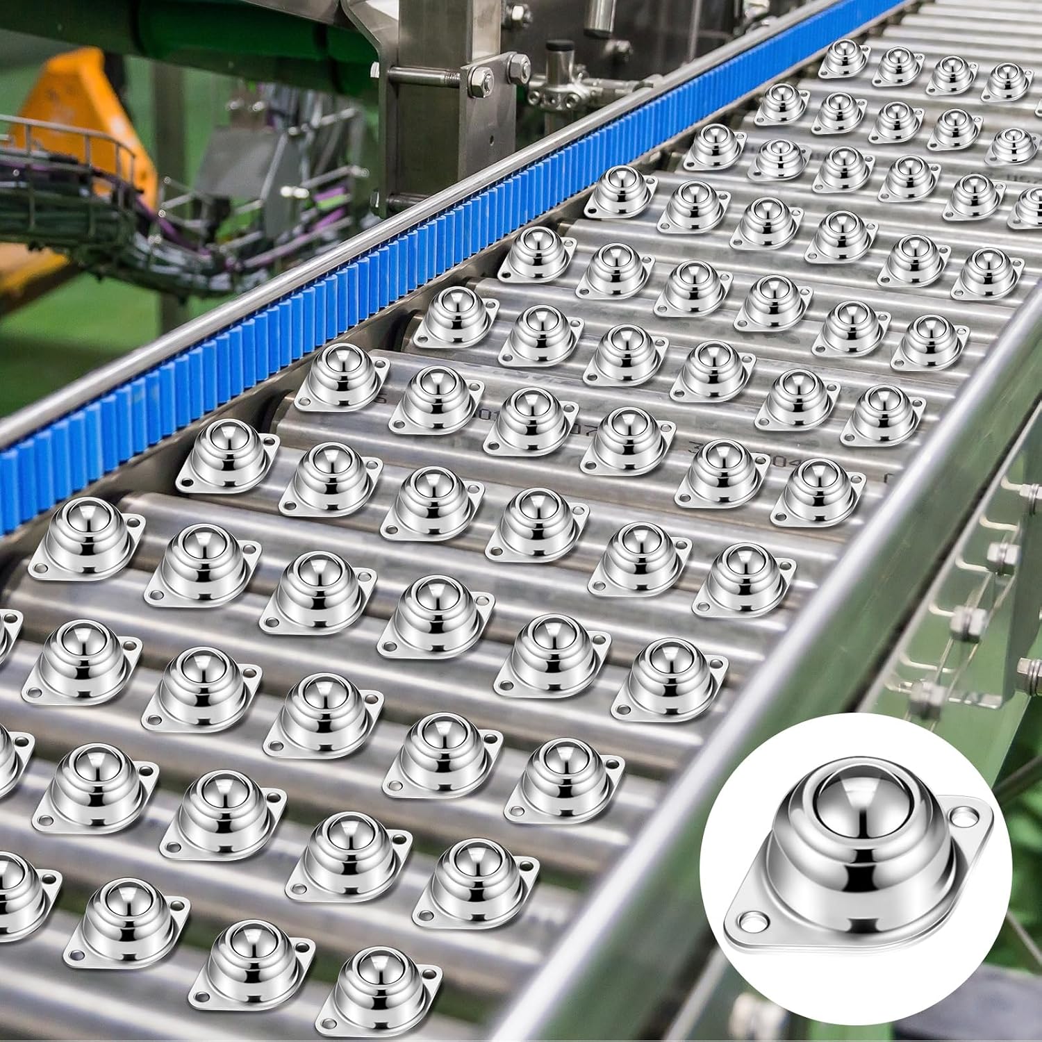 30 Pcs 5/8" Roller Ball Transfer Bearings Carbon Steel Round Ball Bearing Rollers Casters for Conveyor Roller Stand Transmission System Furniture Load Capacity 55 lbs
