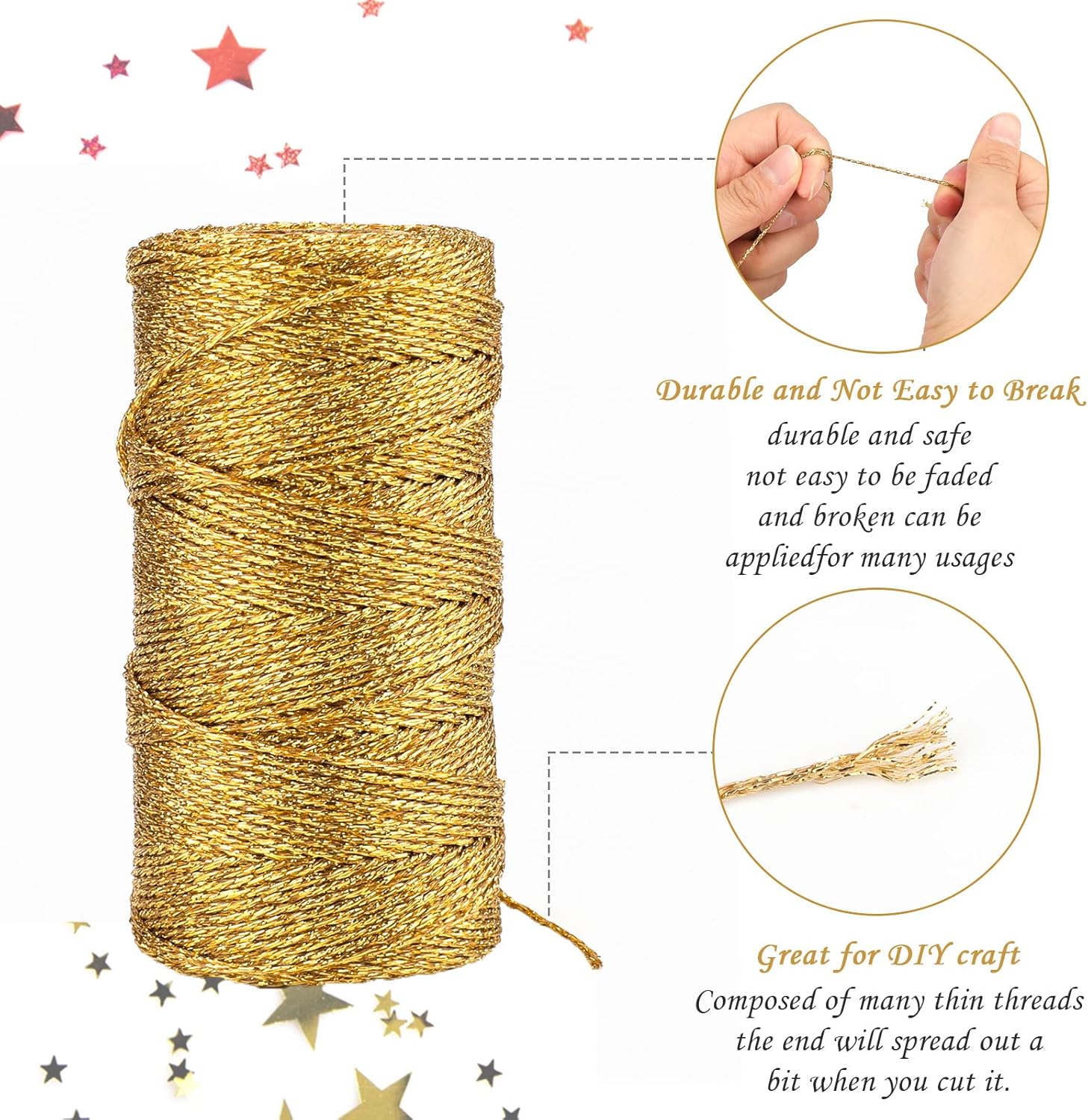 Gold Twine String and Gold Rope Bundle
