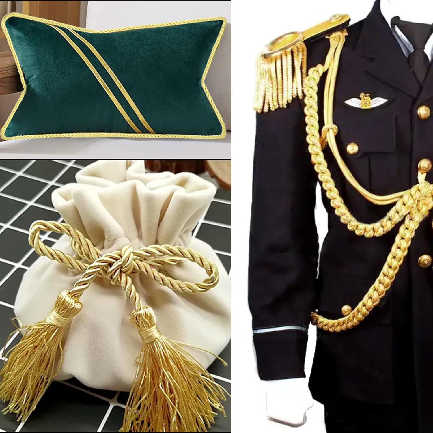 Gold Twine String and Gold Rope Bundle