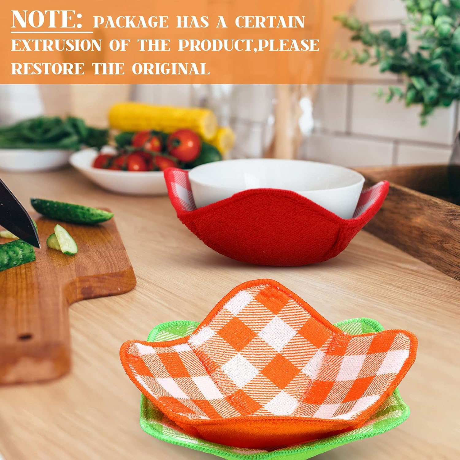 5 Pieces Hot Bowl Holder Microwave Safe Bowl Cozies Multipurpose Heat Proof Plate Holder to Prevent Hand from Heat and Maintain Food Warm Red, Blue, Green, Yellow, Black